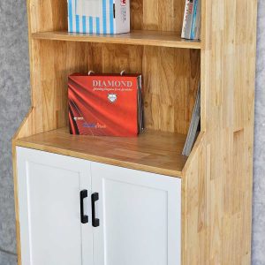 Kệ sách có ngăn tủ 70x40x180cm gỗ cao su KS68252