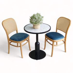 Bộ bàn ghế cafe tròn 2 ghế Thonet 1 bàn trà CBCF269